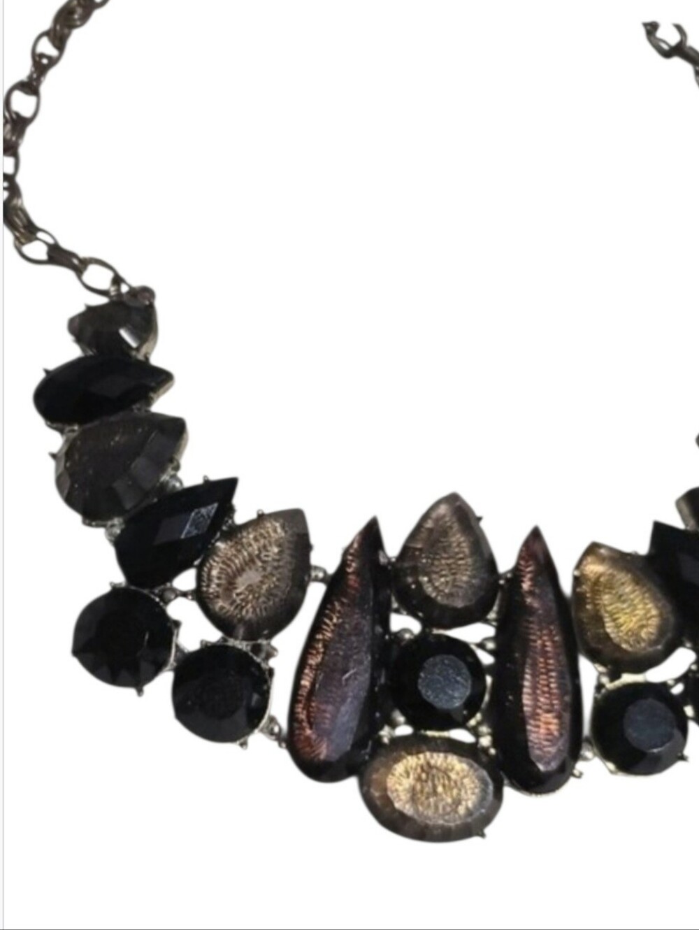 ✨Dark Hematite Crystal Statement Bib Necklace ✨